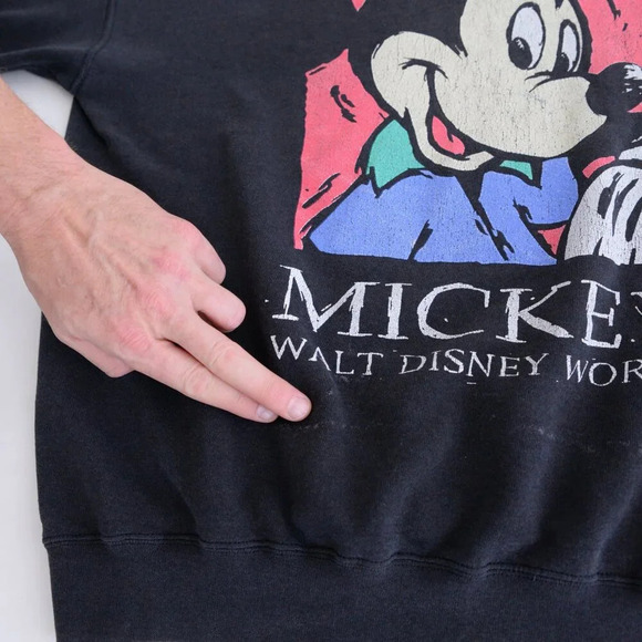 Vintage 80S Disney Designs Black & Pink Sweater Size Large Rare Find U.S.A. Made - Picture 10 of 10